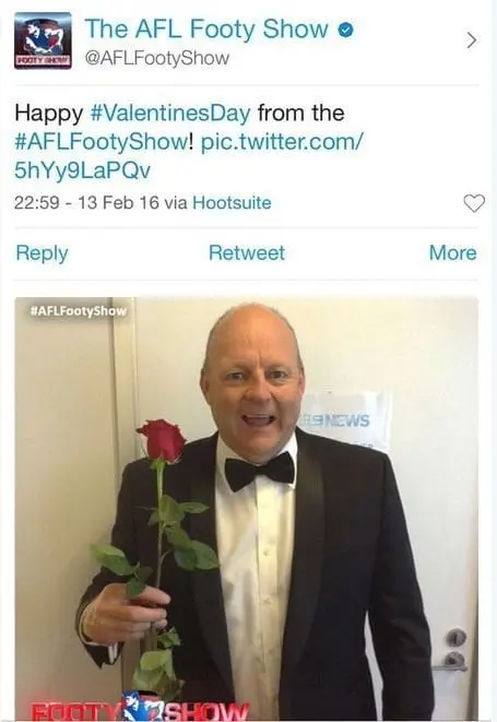 Footy show tweet