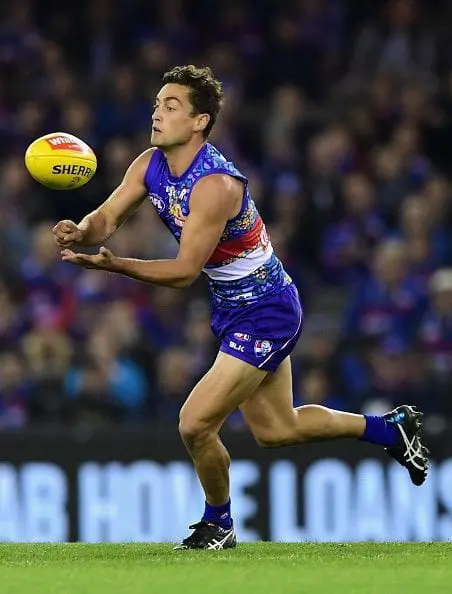 during the round 11 AFL match between the Western Bulldogs and the West Coast Eagles at Etihad Stadium on June 5, 2016 in Melbourne, Australia.