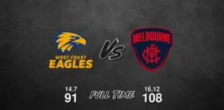 West Coast vs Melbourne – Round 22, 2018 West Coast vs Melbourne - Round 22, 2018