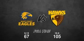 FULL TIME: West Coast vs Hawthorn – Round 23, 2019 FULL TIME: West Coast vs Hawthorn - Round 23, 2019