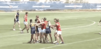 WATCH: Crows pair involved in heated tussle during intra-club clash