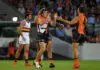 Giants forward Brent Daniels subbed out after hamstring blow