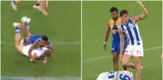 Roos midfielder subbed out after crunching tackle