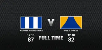 FULL TIME: North Melbourne vs West Coast - Round 1, 2023