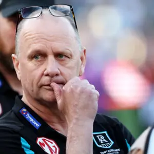 "Stick to the plan": Port Adelaide boss shuts down chance of accelerating contract talks with coach Ken Hinkley