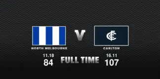 FULL TIME: North Melbourne vs Carlton - Round 4, 2023