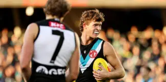 Fears of serious setback for Port Adelaide forward Mitch Georgiades