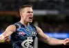 West Coast delist Carlton recruit with year remaining on contract Carlton forward Matthew Owies suffers hamstring injury, midfielder Blake Acres nursing shoulder ailment