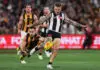 "We go into autopilot": Collingwood coach left with mixed emotions after narrow Hawks win