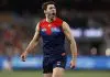 MELBOURNE, AUSTRALIA - JULY 14: Christian Petracca of the Demons celebrates a goal during the round 18 AFL match between Melbourne Demons and Brisbane Lions at Melbourne Cricket Ground, on July 14, 2023, in Melbourne, Australia. (Photo by Darrian Traynor/Getty Images)