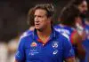 MELBOURNE, AUSTRALIA - MARCH 21: Luke Beveridge, Head Coach of the Bulldogs watches on during the round two AFL match between Footscray Bulldogs (Western Bulldogs) and Collingwood Magpies at Melbourne Cricket Ground, on March 21, 2025, in Melbourne, Australia. (Photo by Morgan Hancock/AFL Photos/Getty Images)