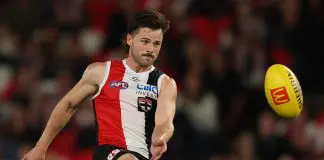 Pair of star defenders named St Kilda co-captains for 2026 MELBOURNE, AUSTRALIA - MARCH 22: Jack Sinclair of the Saints kicks the ball during the round two AFL match between St Kilda Saints and Geelong Cats at Marvel Stadium, on March 22, 2025, in Melbourne, Australia. (Photo by Robert Cianflone/Getty Images)