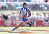 LYNDOCH, AUSTRALIA - APRIL 12: Caleb Daniel of the Kangaroos in action during the 2025 AFL Round 05 match between the North Melbourne Kangaroos and the Gold Coast Suns at Barossa Park on April 12, 2025 in Lyndoch, Australia. (Photo by Michael Willson/AFL Photos via Getty Images)