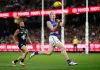 FINAL TEAMS: Bulldogs vs Essendon – Round 4, 2026 MELBOURNE, AUSTRALIA - MARCH 28: Josh Dolan of the Bulldogs marks the ball during the 2025 AFL Round 03 match between the Carlton Blues and the Western Bulldogs at Marvel Stadium on March 28, 2025 in Melbourne, Australia. (Photo by Michael Willson/AFL Photos via Getty Images)