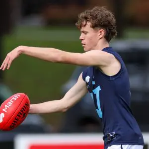 Koby Bewick of the U16s Vic Metro side against Vic Country at the 2025 Development Championships (Image via AFL Photos, Craig Dooley)