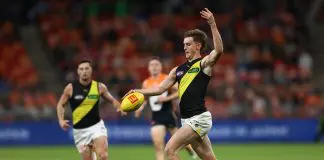 Highly touted Tiger’s concussion woes worsen, forgotten duo return SYDNEY, AUSTRALIA - MAY 31: Luke Trainor of the Tigers kicks during the round 12 AFL match between Greater Western Sydney Giants and Richmond Tigers at ENGIE Stadium, on May 31, 2025, in Sydney, Australia. (Photo by Jason McCawley/Getty Images)