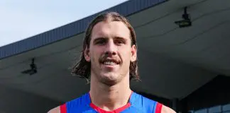 Coach and captain alike heap praise on budding Bulldog after late heroics Western Bulldogs Mid-Season Draft recruit Michael Sellwood in his new colours (image via Western Bulldogs FC)