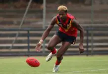 Club-tied AFL Draft prospects impress in showcase game ADELAIDE, AUSTRALIA - JUNE 22: Zemes Pilot of South Australia chases the ball during the Marsh AFL National Development Championships match between U16 Boys South Australia and Western Australia at Thebarton Oval on June 22, 2024 in Adelaide, Australia. (Photo by Maya Thompson/AFL Photos/via Getty Images)