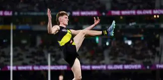 LATE CHANGE: Richmond vs Adelaide – Round 9, 2026 MELBOURNE, AUSTRALIA - JULY 12: Luke Trainor of the Tigers kicks the ball during the round 18 AFL match between Richmond Tigers and Essendon Bombers at Melbourne Cricket Ground on July 12, 2025 in Melbourne, Australia. (Photo by Morgan Hancock/Getty Images via AFL Photos)