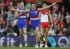 Emerging star re-signs at the Kennel SYDNEY, AUSTRALIA - JUNE 27: Joel Freijah of the Bulldogs celebrates a goal during the round 16 AFL match between Sydney Swans and Western Bulldogs at Sydney Cricket Ground on June 27, 2025 in Sydney, Australia. (Photo by Darrian Traynor/AFL Photos/via Getty Images)