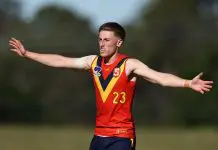 Overlooked AFL Draft prospect earns SSP train-on stint SYDNEY, AUSTRALIA - JUNE 01: Blake Oudshoorn-Bennier of South Australia during the Marsh AFL National Championships U18 Boys match between Allies and South Australia at Blacktown International Sportspark on June 01, 2025 in Sydney, Australia. (Photo by Jason McCawley/AFL Photos/via Getty Images)