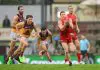 GOLD COAST, AUSTRALIA - JULY 26: Matt Rowell of the Suns competes for the ball during the round 20 AFL match between Gold Coast SUNS and Brisbane Lions at People First Stadium on July 26, 2025 in Gold Coast, Australia. (Photo by Matt Roberts/AFL Photos/Getty Images)
