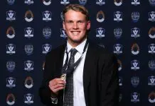 VFL star earns SSP invite at North Melbourne MELBOURNE, AUSTRALIA - SEPTEMBER 15: Tom Blamires of the Frankston Dolphins poses after winning the Fothergill-Round-Mitchell Rising Star Medal during the 2025 VFL and VFLW Awards at the Victory Room, Marvel Stadium on September 15th, 2025 in Melbourne, Australia. (Photo by Josh Chadwick/AFL Photos via Getty Images)