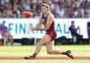 MELBOURNE, AUSTRALIA - SEPTEMBER 27: Harris Andrews of the Lions marks the ball during the AFL Grand Final match between the Geelong Cats and the Brisbane Lions at the Melbourne Cricket Ground on September 27, 2025 in Melbourne, Australia. (Photo by Michael Willson/AFL Photos via Getty Images)