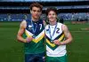 Another accolade for Carlton father-son prospect MELBOURNE, AUSTRALIA - SEPTEMBER 27: Cody Walker of Team Docherty and Noah Willliams of Team Boak pose after being awarded best on ground during the Marsh AFL National Futures Boys match between Team Boak and Team Docherty at Melbourne Cricket Ground, on September 27, 2025 in Melbourne, Australia. (Photo by Josh Chadwick/AFL Photos/via Getty Images)