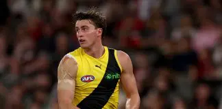 “Feel like I’m definitely good enough”: Former Richmond defender “hell-bent” on AFL return MELBOURNE, AUSTRALIA - MARCH 29: Jacob Blight of the Tigers in action during the round three AFL match between St Kilda Saints and Richmond Tigers at Marvel Stadium, on March 29, 2025, in Melbourne, Australia. (Photo by Jonathan DiMaggio/Getty Images)
