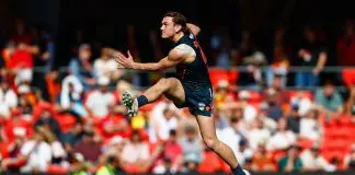 FINAL TEAMS: GWS vs Fremantle – Round 17, 2026 GOLD COAST , AUSTRALIA - AUGUST 16: Harry Rowston of the Giants kicks a goal during the 2025 AFL Round 23 match between the Gold Coast Suns and the GWS Giants at People First Stadium on August 16, 2025 in the Gold Coast, Australia. (Photo by Russell Freeman/AFL Photos via Getty Images)