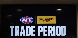 MELBOURNE, AUSTRALIA - OCTOBER 06: during the 2025 Continental Tyres AFL Trade Period at Marvel Stadium on October 6, 2025 in Melbourne, Australia. (Photo by James Wiltshire/AFL Photos via Getty Images)