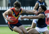 Top 10 pick sidelined with recurrence of a past injury ADELAIDE, AUSTRALIA - JUNE 08: Sam Cumming (vc) of South Australia competes with Adam Sweid of Vic Metro during the Marsh AFL National Championships U18 Boys match between South Australia and Victoria Metro at Alberton Oval, on June 08, 2025, in Adelaide, Australia. (Photo by Mark Brake/AFL Photos/via Getty Images)