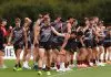 “Backed by data”: Essendon’s gruelling pre-season marks Bombers reboot MELBOURNE, AUSTRALIA - NOVEMBER 10: Mason Redman directs training during the Essendon Bombers Pre-Season Training Media Opportunity at NEC Hangar on November 10, 2025 in Melbourne, Australia. (Photo by James Wiltshire/AFL Photos via Getty Images)