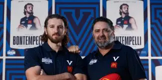 “Sends a really clear message”: AFL great backs Origin product amid questions over contest’s quality MELBOURNE, AUSTRALIA - NOVEMBER 14: Marcus Bontempelli of the Bulldogs and Garry Lyon, Victorian Chair of Selectors pose during the State of Origin Media Opportunity at Marvel Stadium on November 14, 2025 in Melbourne, Australia. (Photo by Michael Willson/AFL Photos via Getty Images)