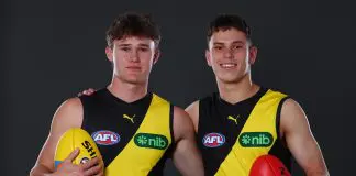 “Needs to be addressed”: Richmond left with mixed emotions after top draft pick slides MELBOURNE, AUSTRALIA - NOVEMBER 19: Sam Cumming and Samuel Grlj pose after being selected by the Tigers as part of the 2025 Telstra AFL Draft at Marvel Stadium on November 19, 2025 in Melbourne, Australia. (Photo by Morgan Hancock/Getty Images)