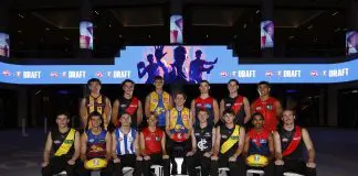 Every AFL team’s list changes for the 2026 season MELBOURNE, AUSTRALIA - NOVEMBER 19: First round picks (Top Row L-R) Cameron Nairn of the Hawks, Sullivan Robey of the Bombers, Cooper Duff-Tytler of the Eagles, Xavier Taylor of the Demons, Jacob Farrow of the Bombers, Dylan Patterson of the Suns, Willem Duursma of the Eagles (C) (Bottom Row L-R) Sam Grlj of the Tigers, Daniel Annable of the Lions, Lachy Dovaston of the Kangaroos, Zeke Uwland of the Suns, Harry Dean of the Blues, Sam Cumming of the Tigers, Latrelle Pickett of the Demons and Dyson Sharp of the Bombers pose during the 2025 Telstra AFL Draft at Marvel Stadium on November 19th, 2025 in Melbourne, Australia. (Photo by Michael Willson/AFL Photos)