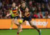 Adelaide defender to face court over car accident ADELAIDE, AUSTRALIA - AUG 11: Josh Worrell of the Crows during the 2024 AFL Round 22 match between the Adelaide Crows and the Western Bulldogs at Adelaide Oval on August 11, 2024 in Adelaide, Australia. (Photo by Sarah Reed/AFL Photos via Getty Images)