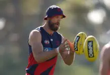Melbourne skipper suffers setback MELBOURNE, AUSTRALIA - APRIL 10: Max Gawn of the Demons takes the ball during a Melbourne Demons AFL training session at Casey Fields on April 10, 2025 in Melbourne, Australia. (Photo by Robert Cianflone/Getty Images)