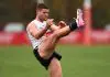 MELBOURNE, AUSTRALIA - JUNE 06: Lachie Sullivan of the Magpies trains during a Collingwood Magpies AFL training session at Olympic Park Oval on June 06, 2025 in Melbourne, Australia. (Photo by Morgan Hancock/Getty Images)