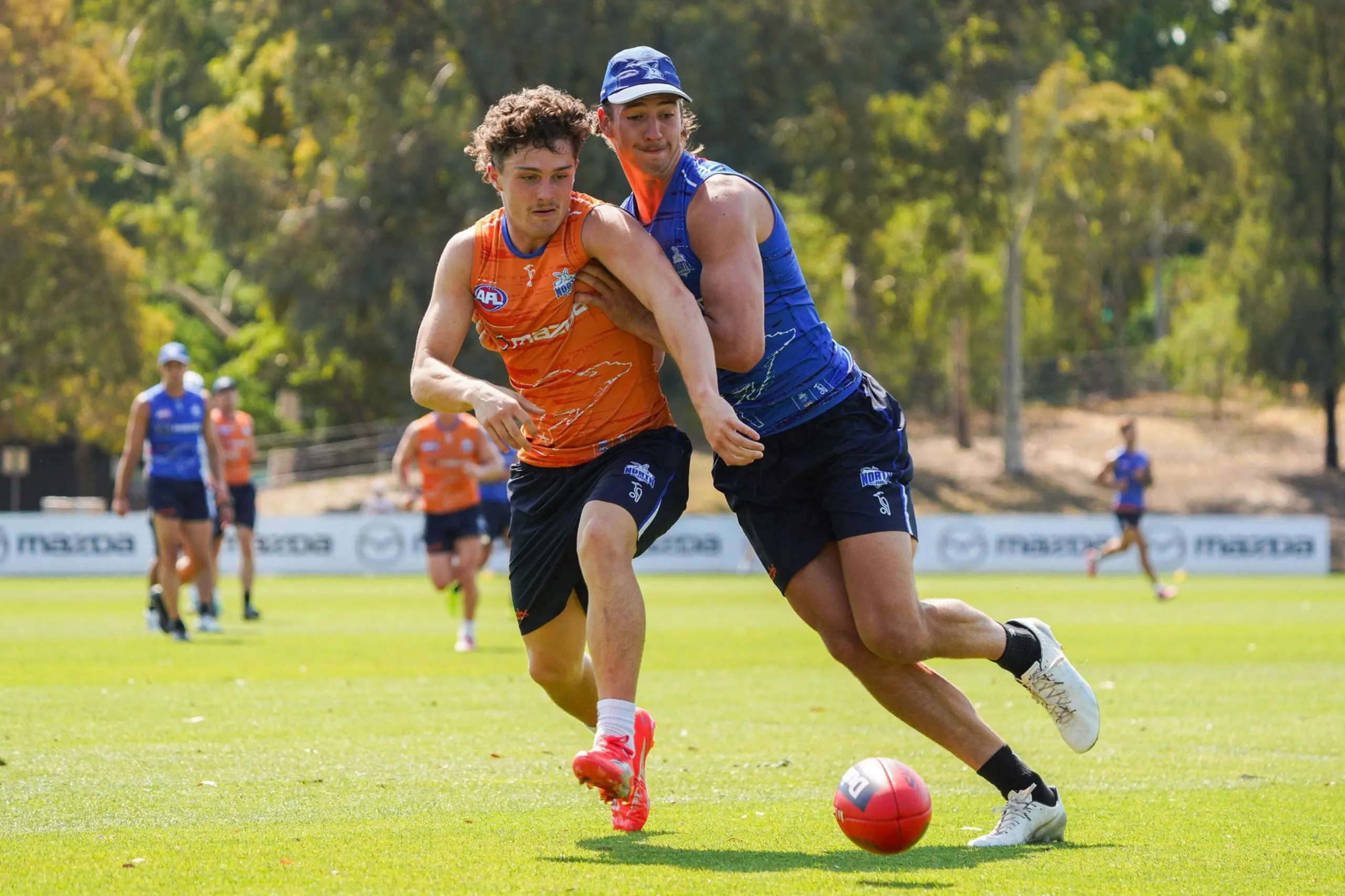 Lachy Dovaston of the North Melbourne Kangaroos at training in 2026 (Image via North Melbourne FC)