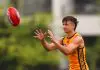 MELBOURNE, AUSTRALIA - FEBRUARY 17: Sam Butler of the Hawks in action during the Hawthorn Hawks AFL intra club match at Waverley Park on February 17, 2022 in Melbourne, Australia. (Photo by Jonathan DiMaggio/Getty Images)