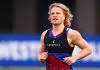 MELBOURNE, AUSTRALIA - AUGUST 27: Cody Weightman of the Bulldogs trains during a Western Bulldogs AFL training session at Whitten Oval on August 27, 2024 in Melbourne, Australia. (Photo by Morgan Hancock/Getty Images)