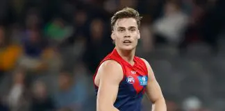 Melbourne coach explains shock omission of premiership defender MELBOURNE, AUSTRALIA - AUGUST 02: Trent Rivers of the Demons in action during the 2025 AFL Round 21 match between the Melbourne Demons and the West Coast Eagles at Marvel Stadium on August 2, 2025 in Melbourne, Australia. (Photo by Michael Willson/AFL Photos via Getty Images)
