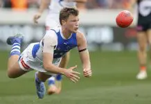Victorian club linked to North Melbourne youngster: AFL trade news CANBERRA, AUSTRALIA - AUGUST 10: Zane Duursma of the Kangaroos handballs during the round 22 AFL match between GWS Giants and North Melbourne Kangaroos at Manuka Oval on August 10, 2025 in Canberra, Australia. (Photo by Darrian Traynor/AFL Photos/via Getty Images)