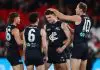 The five-gamer who could be critical to Carlton’s campaign MELBOURNE, AUSTRALIA - AUGUST 16: Cooper Lord of the Blues, Hudson O'Keeffe of the Blues and Harry McKay of the Blues celebrate a goal during the round 23 AFL match between Carlton Blues and Port Adelaide Power at Marvel Stadium on August 16, 2025 in Melbourne, Australia. (Photo by Morgan Hancock/Getty Images)