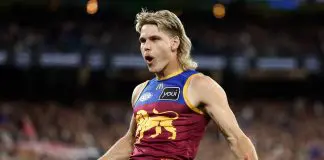 “They’re the hunter”: Why Brisbane champion believes Lions are primed for three-peat MELBOURNE, AUSTRALIA - SEPTEMBER 20: Will Ashcroft of the Lions celebrates a goal during the AFL First Preliminary Final match between the Collingwood Magpies and the Brisbane Lions at the Melbourne Cricket Ground on September 20, 2025 in Melbourne, Australia. (Photo by Michael Willson/AFL Photos via Getty Images)