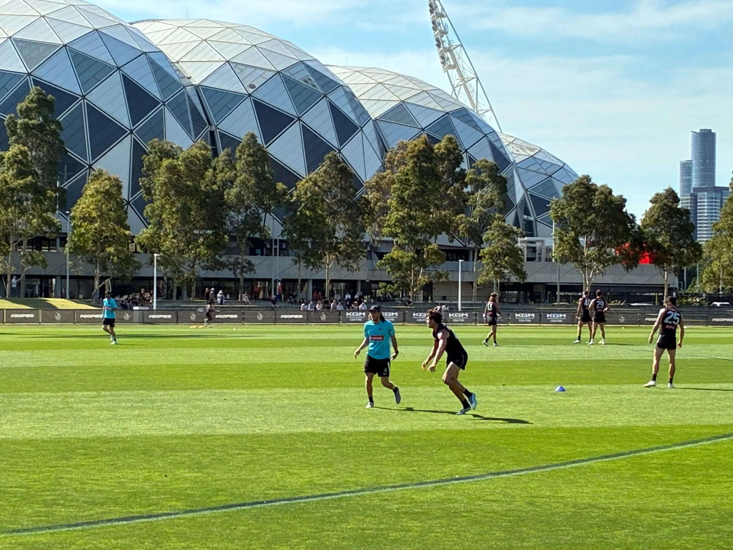 Joel Cochran at Collingwood training. Credit. Zero Hanger