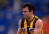 1999:  Daniel Harford of the Hawthorn Hawks in action during the AFL 1999 Season.  Mandatory Credit: Allsport AUS /Allsport