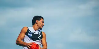 Adelaide make SSP call on VFL star GOLD COAST, AUSTRALIA - SEPTEMBER 13: (EDITORS NOTE: Image has been processed using digital filters) Zac Foot of Southport competes during the VFL Preliminary Final match between Southport Sharks and Frankston at Fankhauser Reserve on September 13, 2025 in Brisbane, Australia. (Photo by Albert Perez/AFL Photos/via Getty Images)